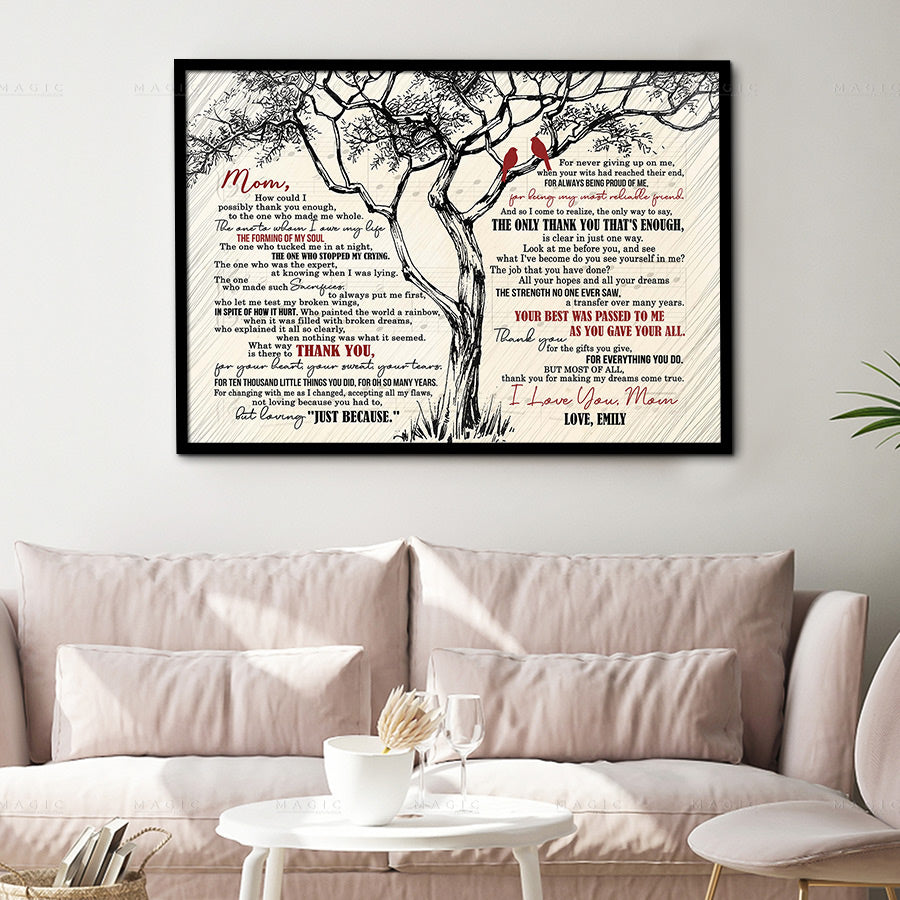 Mother’s Day Custom Canvas Family Tree | Mother Gift From Daughter ...
