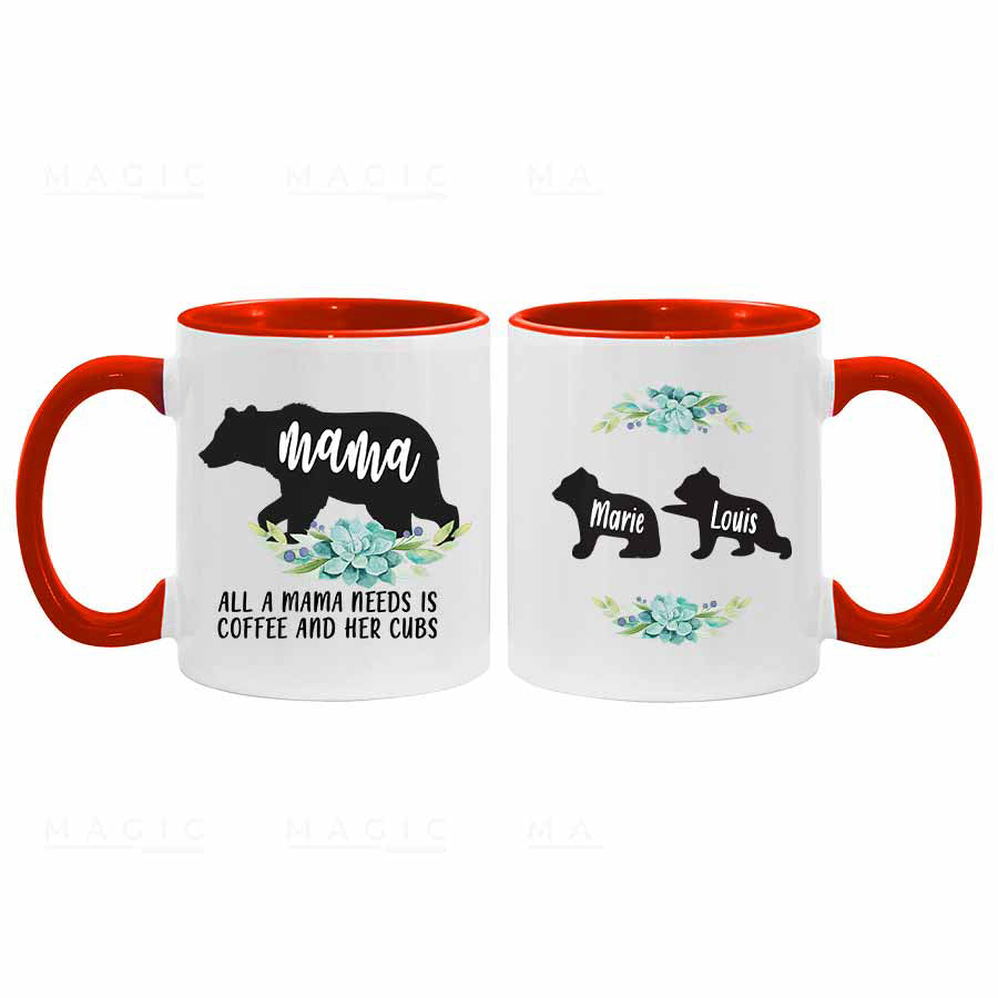 Mama Bear's Cubs Coffee Mug  Best Personalized Mugs for Mom