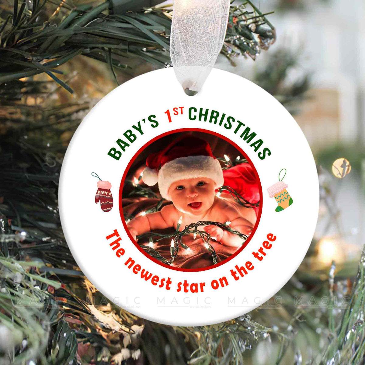 Personalized Babys First Christmas Ornament 2025 Dasha Delcina