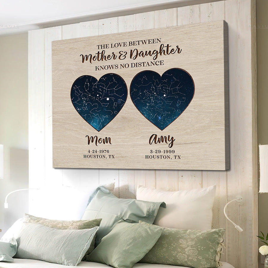 Personalized Mother Daughter Gifts | Custom Star Map Canvas for Mom ...